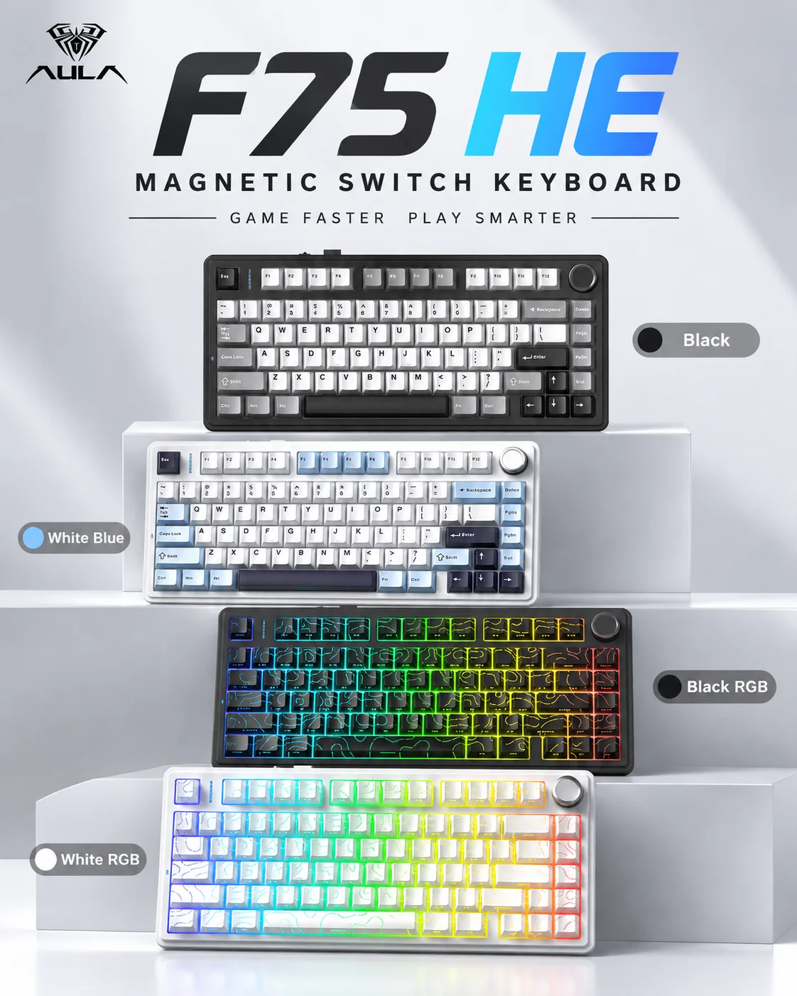 Gaming Keyboard No Rgb - AULA F75 HE – klawiatura mechaniczna